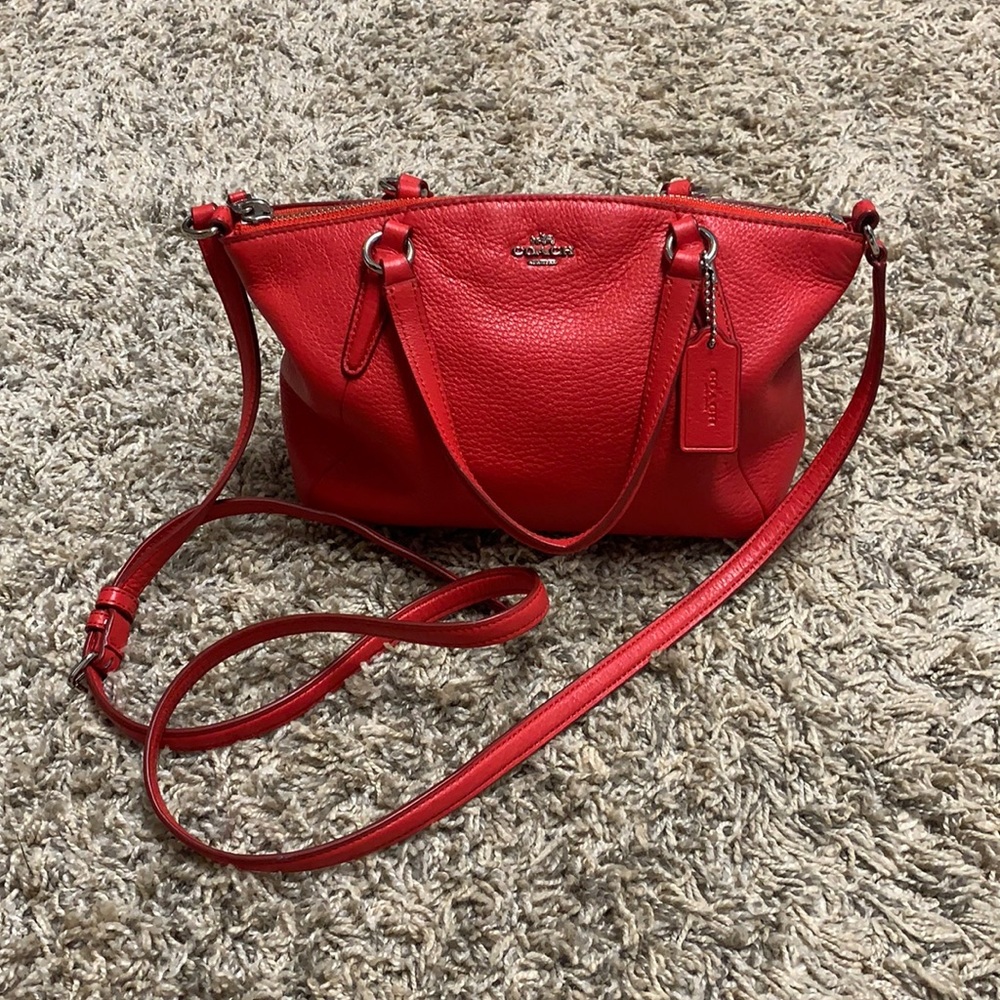 Coach Vibrant Red Leather Shoulder Bag